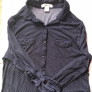 Navy Pokadot long sleeve